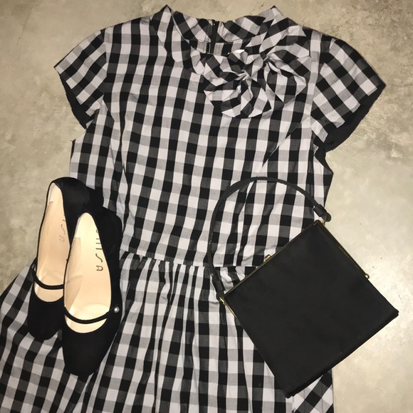 Kenzie Black/Gray Check Dress - Picture 2 of 7